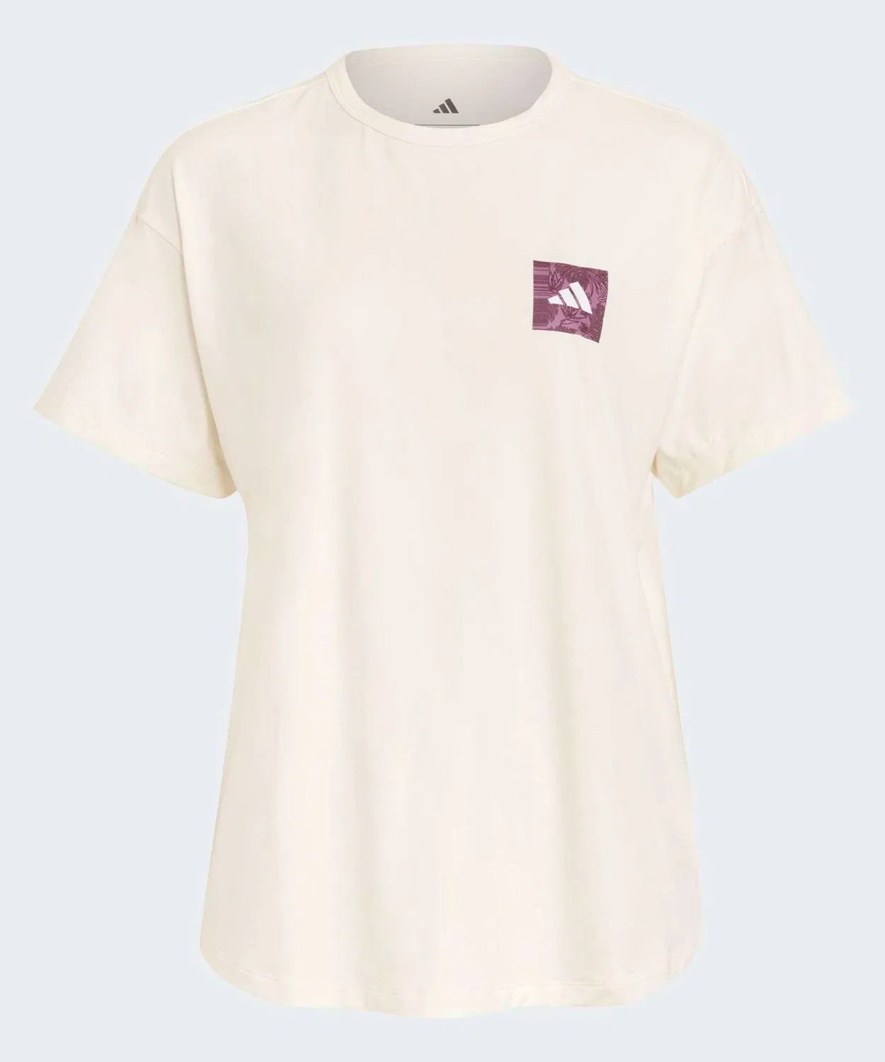 Женская футболка свободного кроя с принтом Cool Feeling UV Protection Botanical Collage Graphic Short Sleeve T-Shirt Adidas, Белый