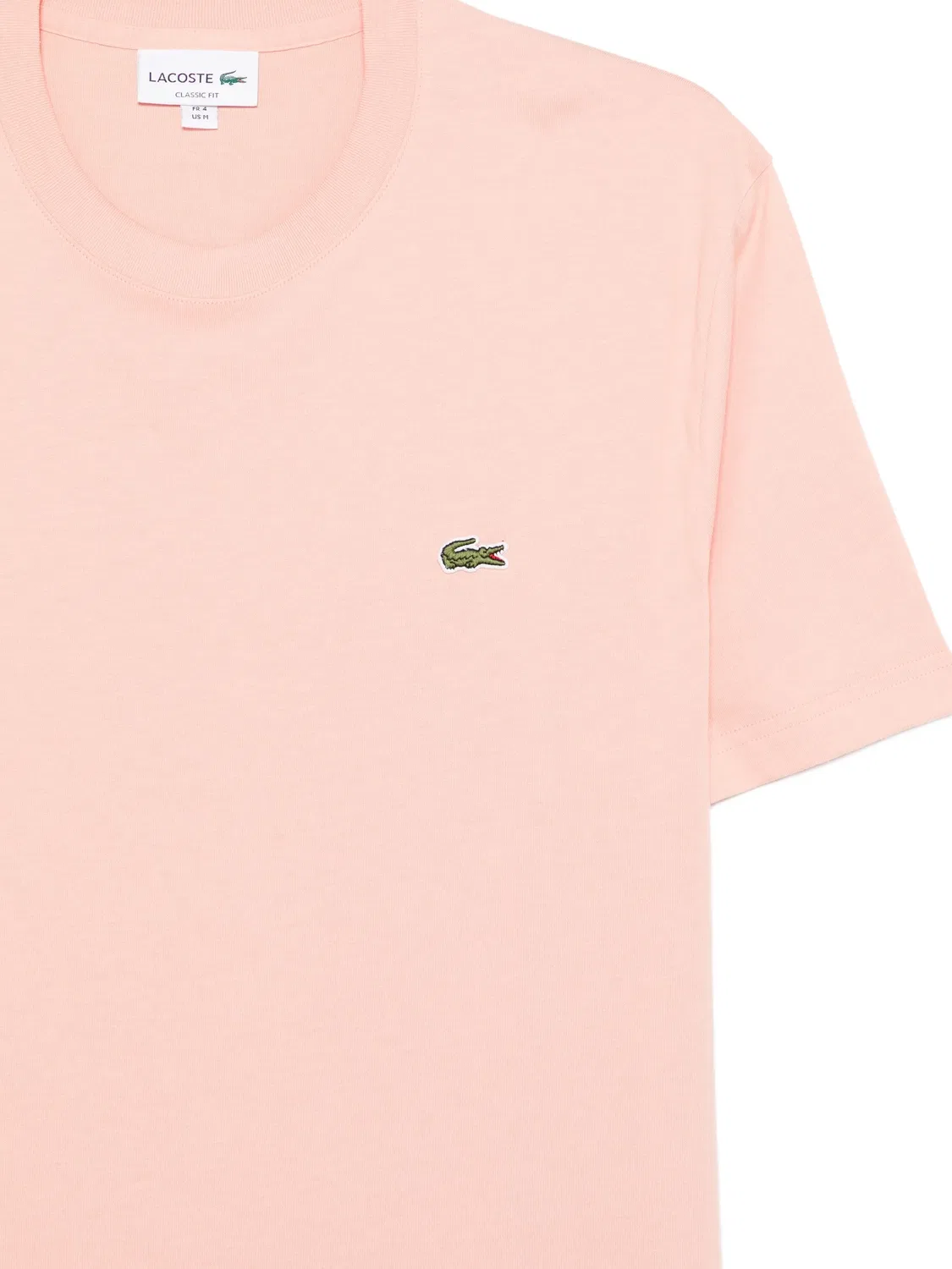 Футболка с круглым вырезом розовая Lacoste, розовый — фото 3