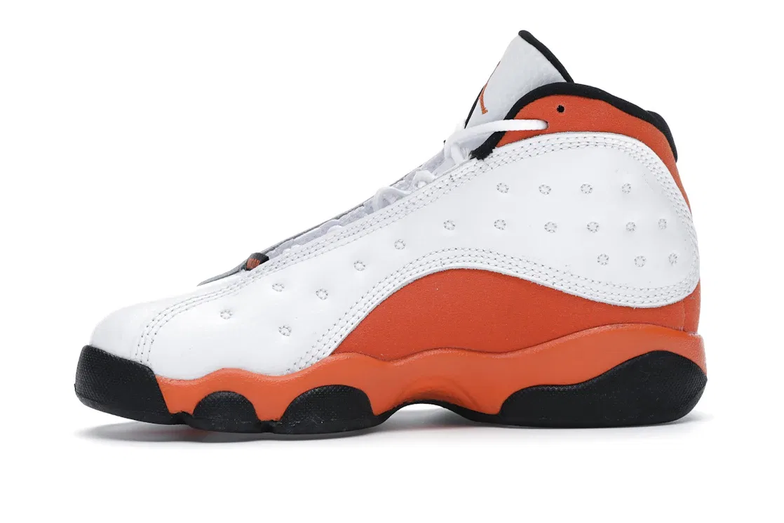 Детские кроссовки с ярким дизайном Jordan 13 Retro Jordan, White/White-Starfish-Black — фото 3