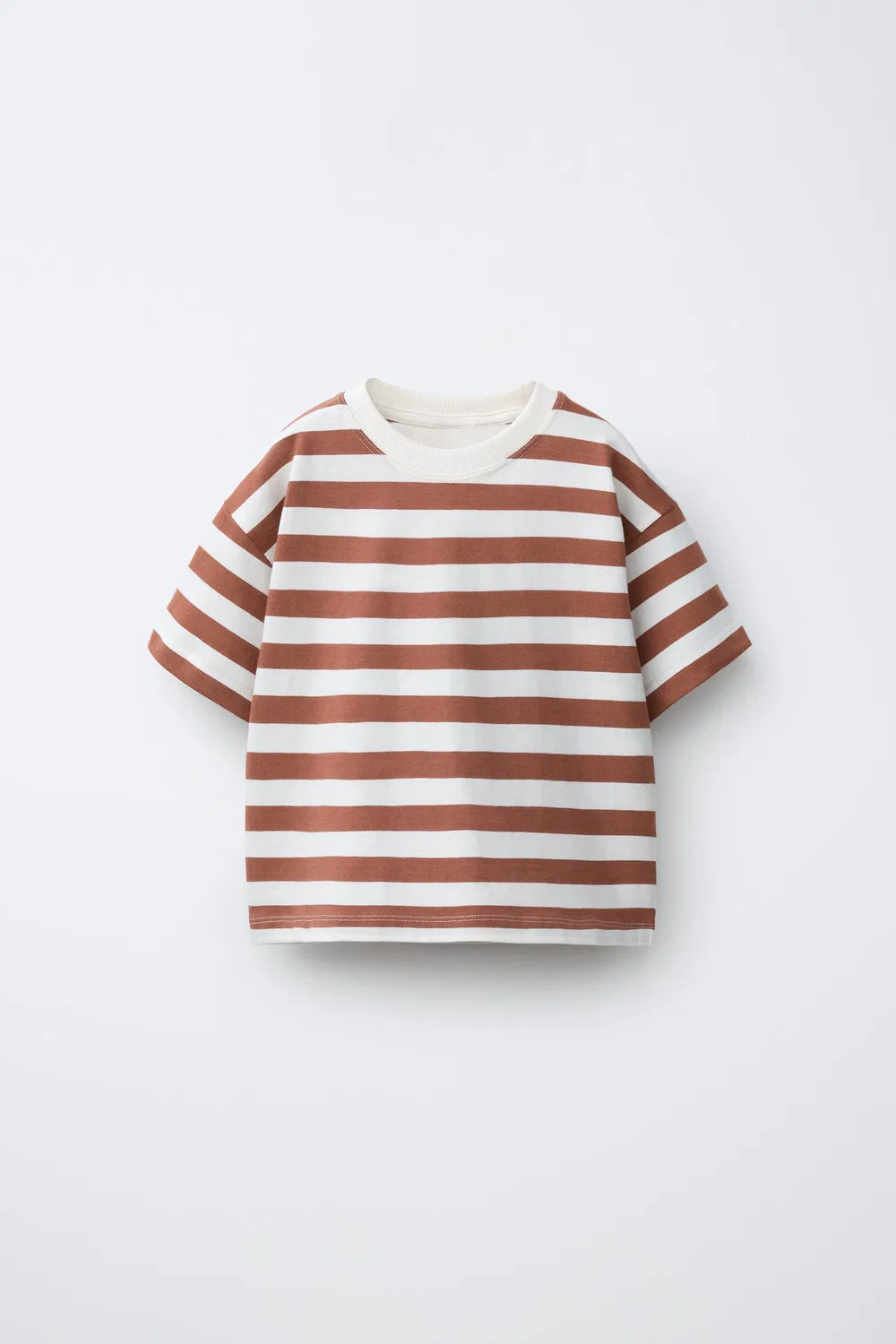 Полосатая футболка ZARA, Light Brown