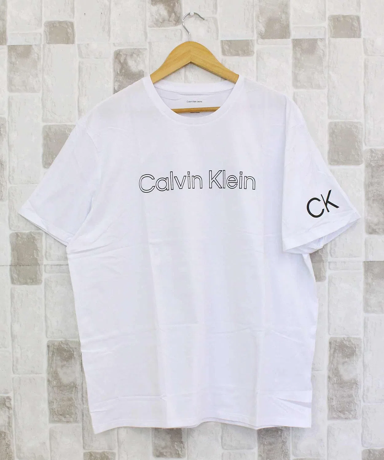 Футболка с длинным рукавомс принтом Calvin Klein, White