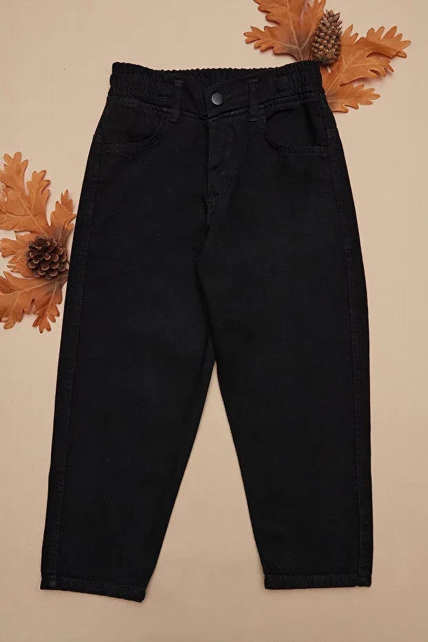 Детские брюки для девочек с эластичным поясом Fulla Moda, Black — фото 3