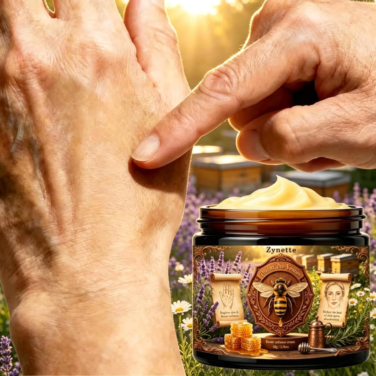 Крем для лица Potent Bee Venom Boost Radiance, Zynette, золотой, 50 г — фото 4