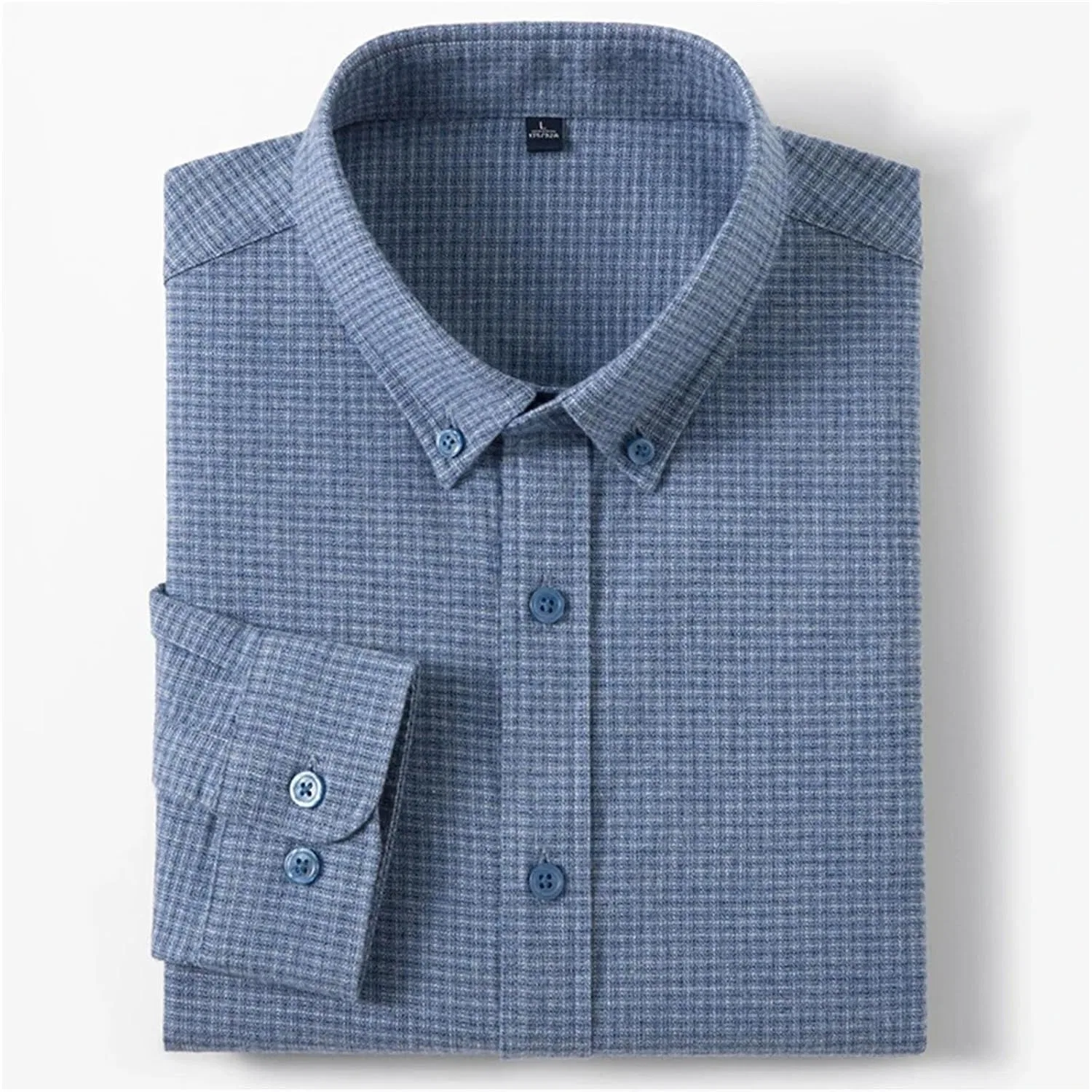 Мужская хлопковая футболка-поло с длинным рукавом, Slim Fit, серый — фото 4