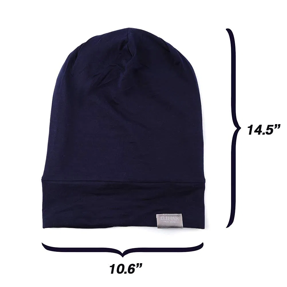 Шапочка для душа Silky Satin Sleep Cap Adjustable Soft Hat, ELIHAIR, Navy — фото 2