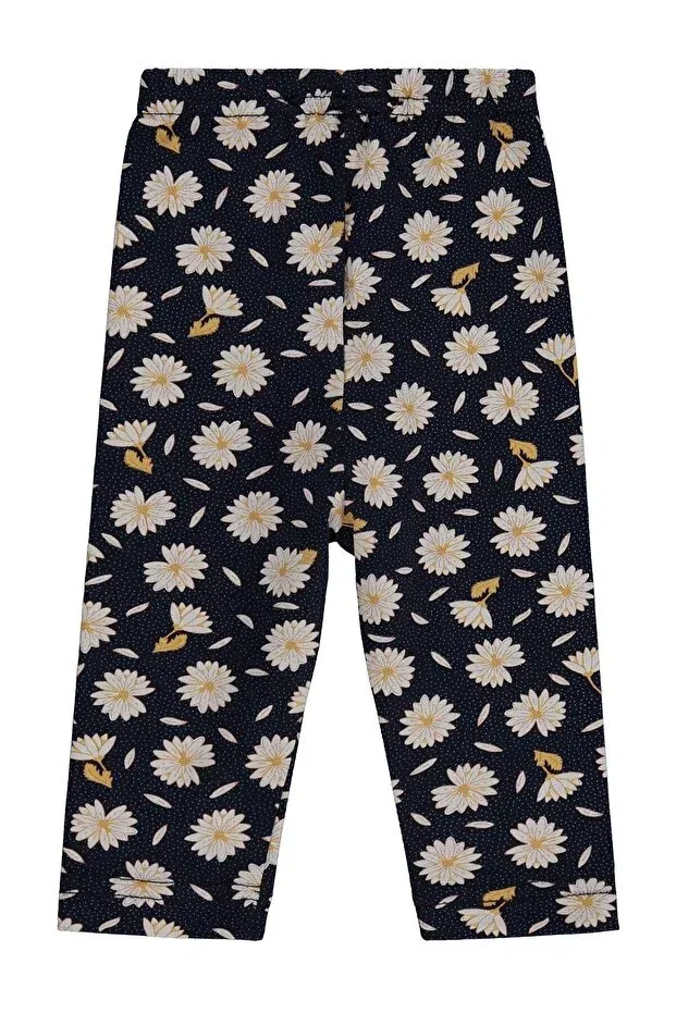 Детские леггинсы для девочек с принтом Daisy Civil Baby, Navy Blue — фото 2
