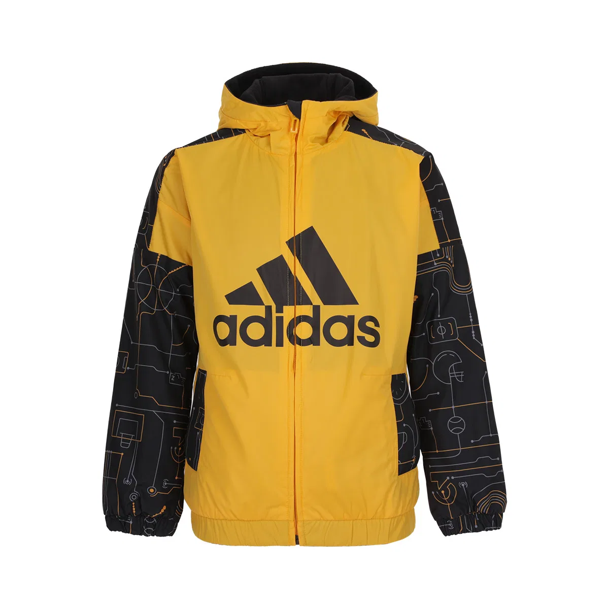 Детская куртка для девочек с длинным рукавом Adidas, Black Yellow