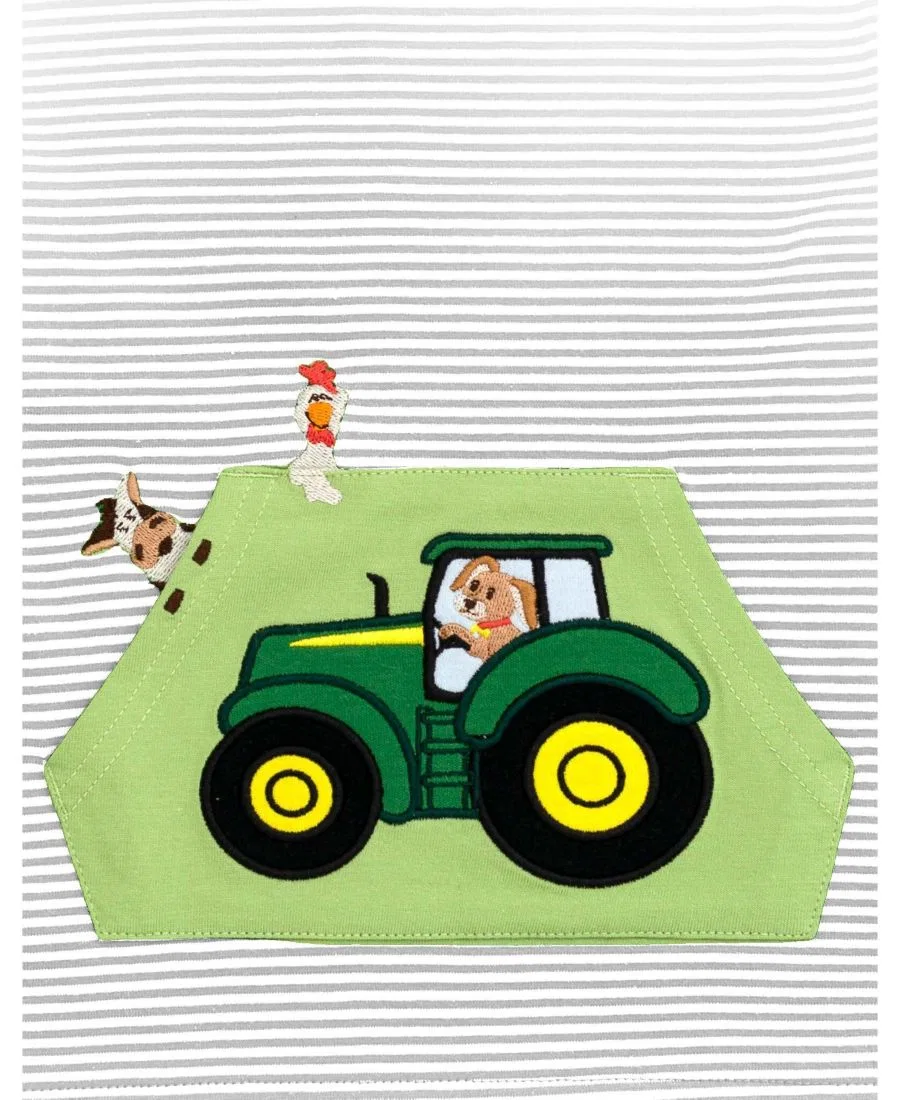 Детская футболка с длинным рукавом John Deere, Green Stripe — фото 3