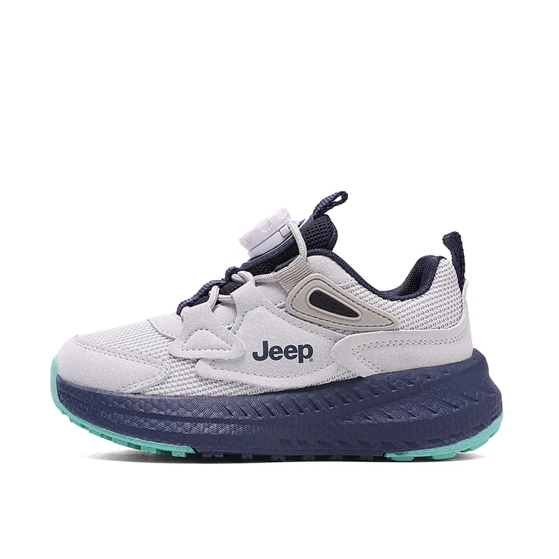 Детские кеды из экокожи с принтом, Low top Casual Shoes Kids' Jeep, Grey Black/Green — фото 3