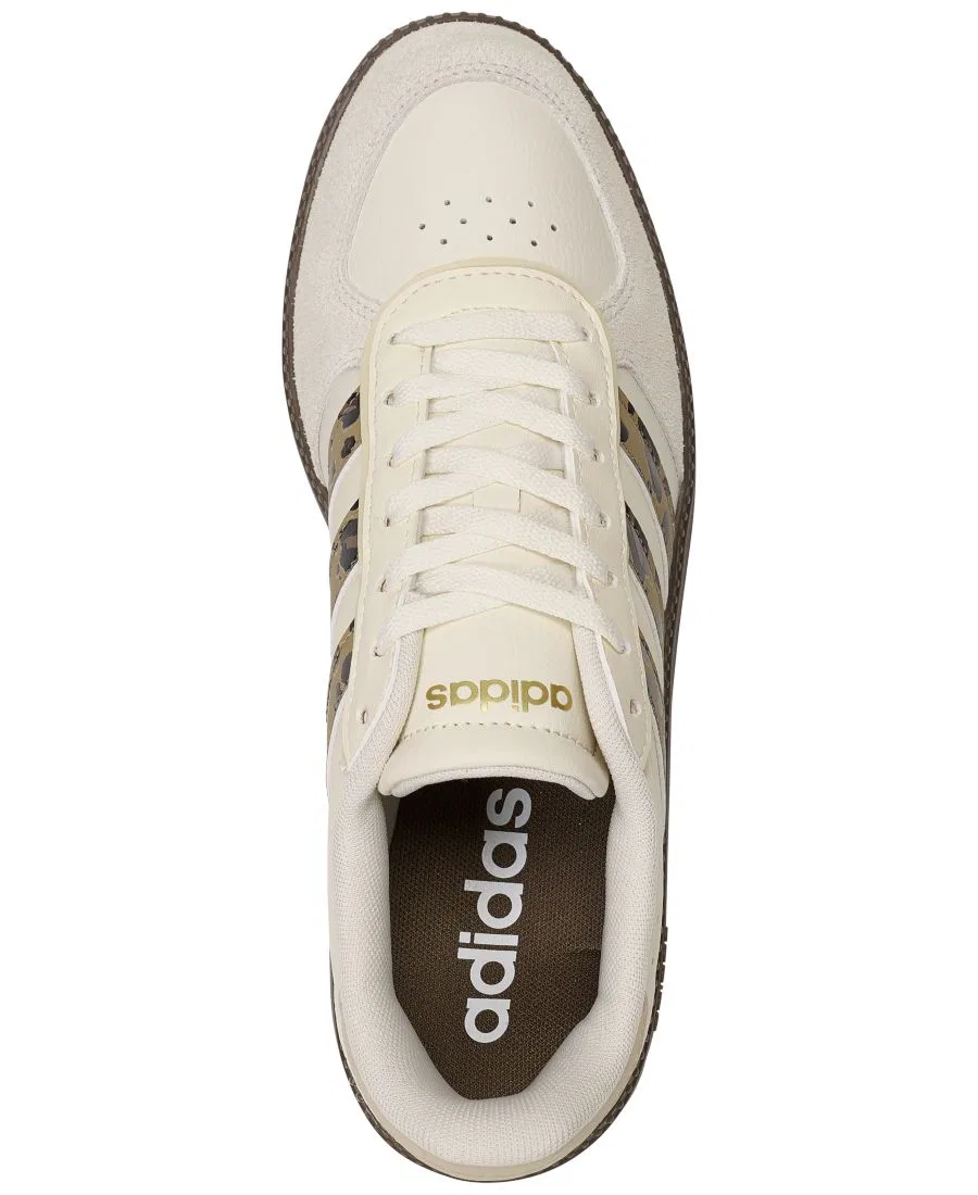 Кроссовки с кожаным верхом Break net Sleek Lifestyle Sneakers adidas, White Cardboard Sand — фото 4