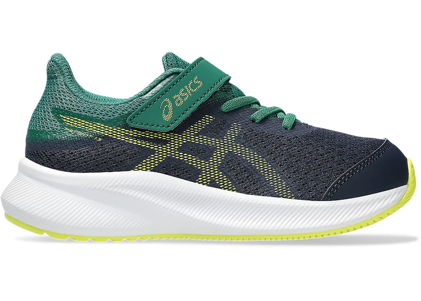 Детские кроссовки с шнуровкой ASICS Patriot 13, Midnight/Citron
