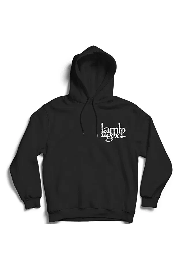 Детское худи для девочек с принтом Lamb of god logo rock metal music hooded sweatshirt The Fame, Black