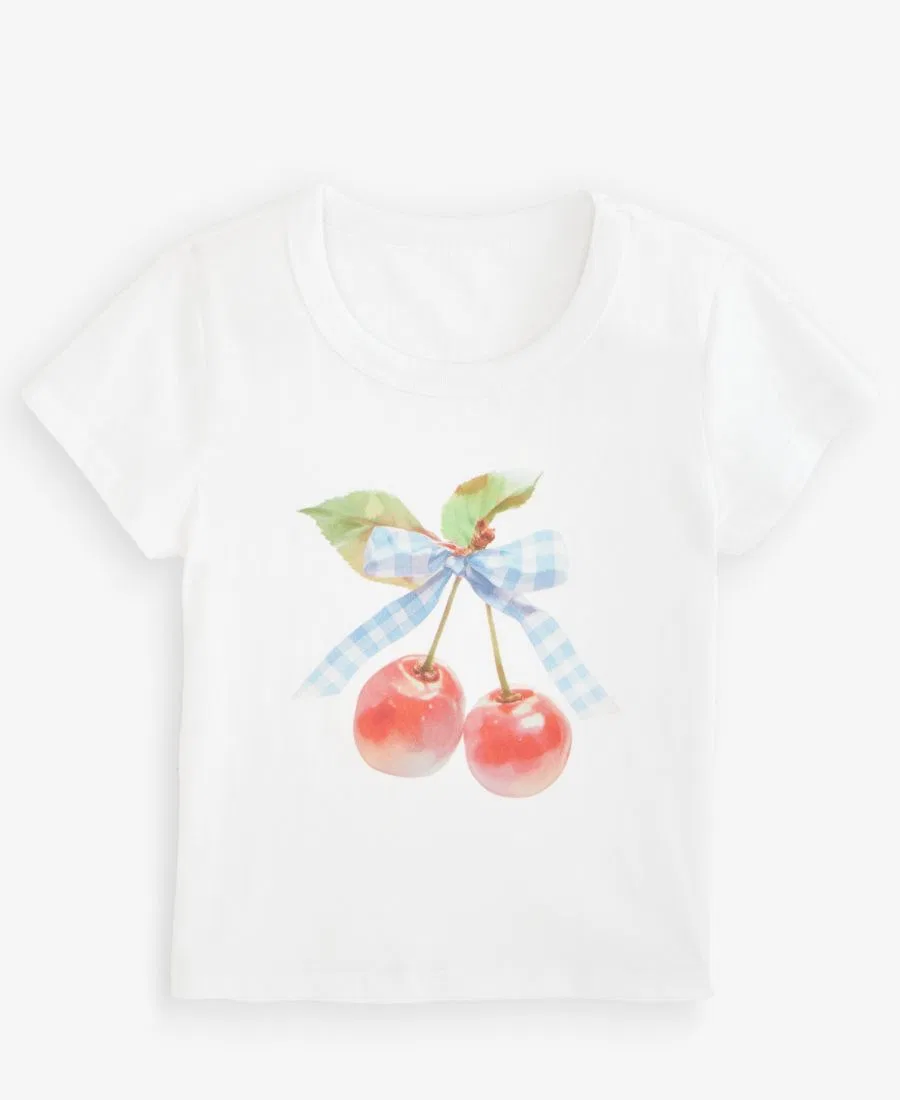 Детская футболка с принтом медвежонка Cherry Bow With Jules, White