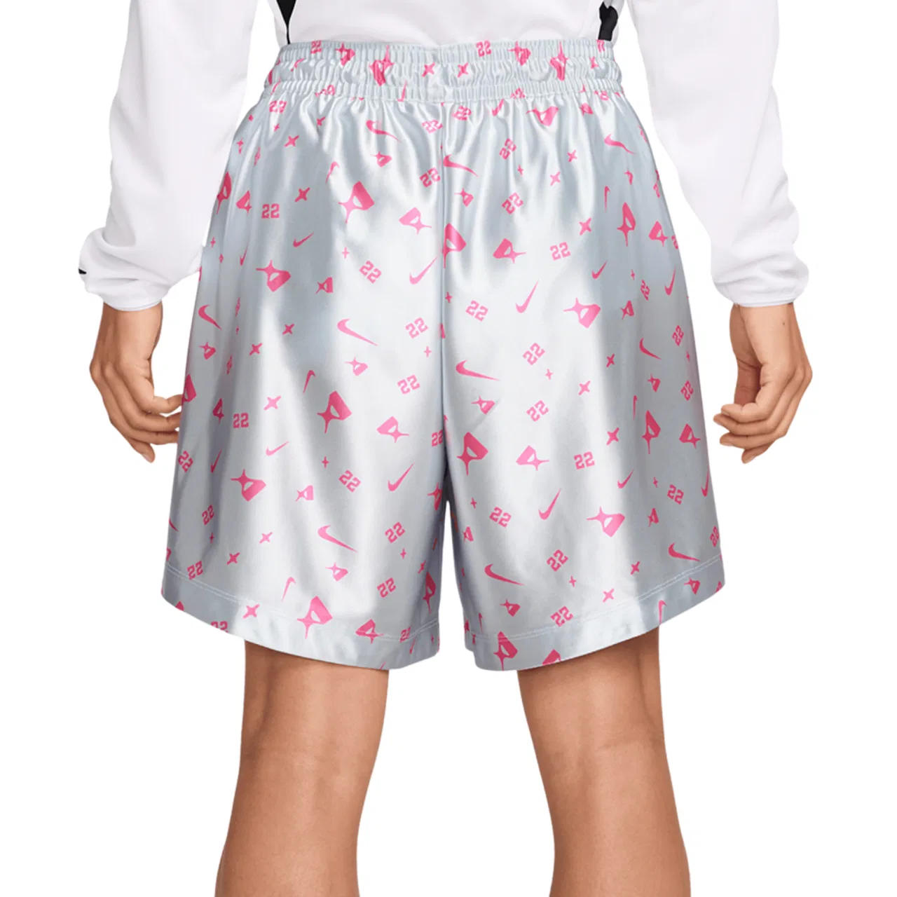 Женские шорты Dri-FIT A'Ja Signature Shine Nike, цвет Pure Platinum/Hyper Pink — фото 2