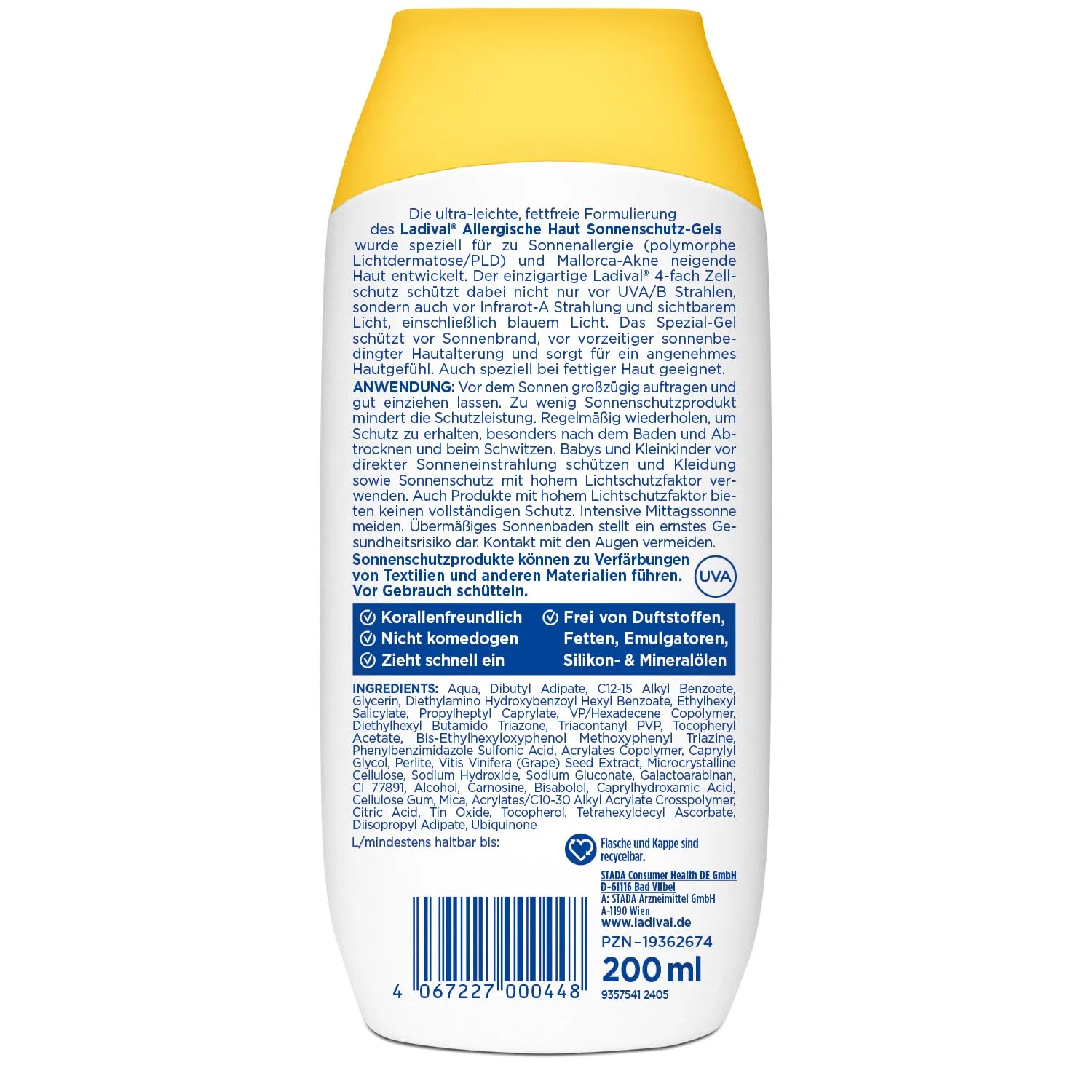 Солнцезащитный гель Ladival SPF30 для аллергической кожи, 200 мл Ladival — фото 3