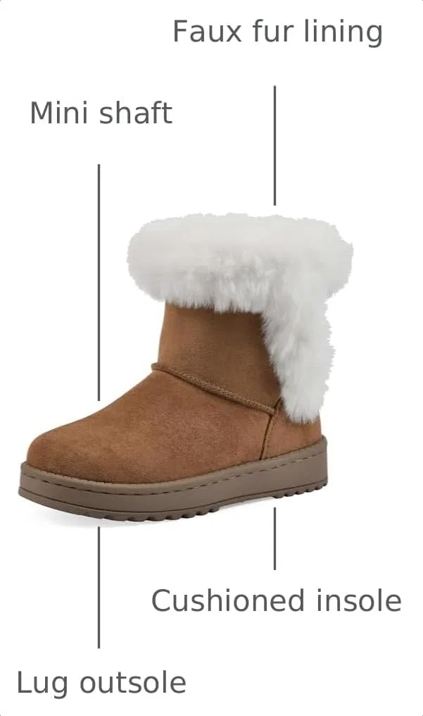 Детские ботинки для девочек с искусственным мехом Incher WHITE MOUNTAIN, Chestnut/Fabric — фото 3
