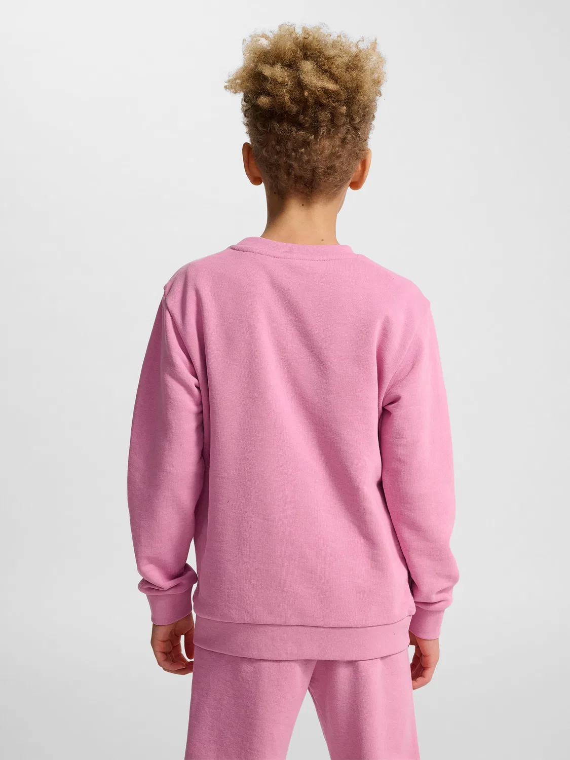 Детский свитшот с круглым вырезом Hmljr Base Hummel, Rosa Bonbonrosa Hellrosa — фото 2