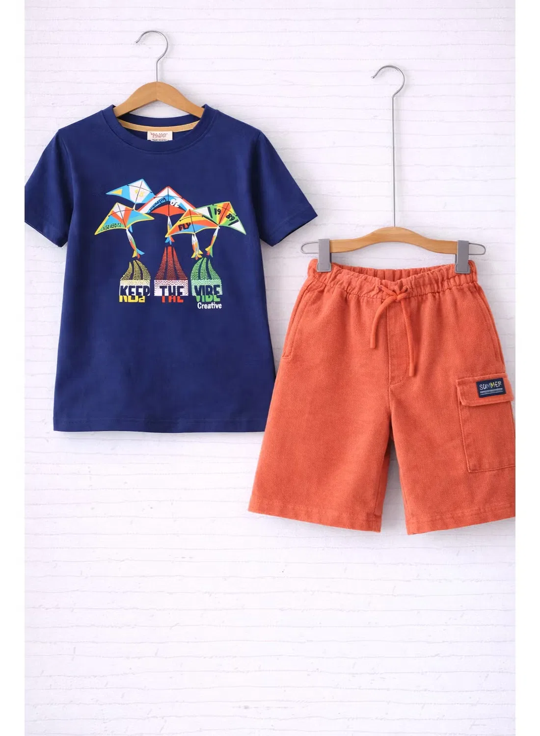 Комплект футболка с принтом и шорты Boys’ 2-piece set Victor And Jane, синий — фото 4