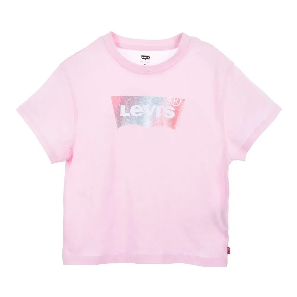 Детская футболка для девочек оверсайз с принтом Levi's, Pink