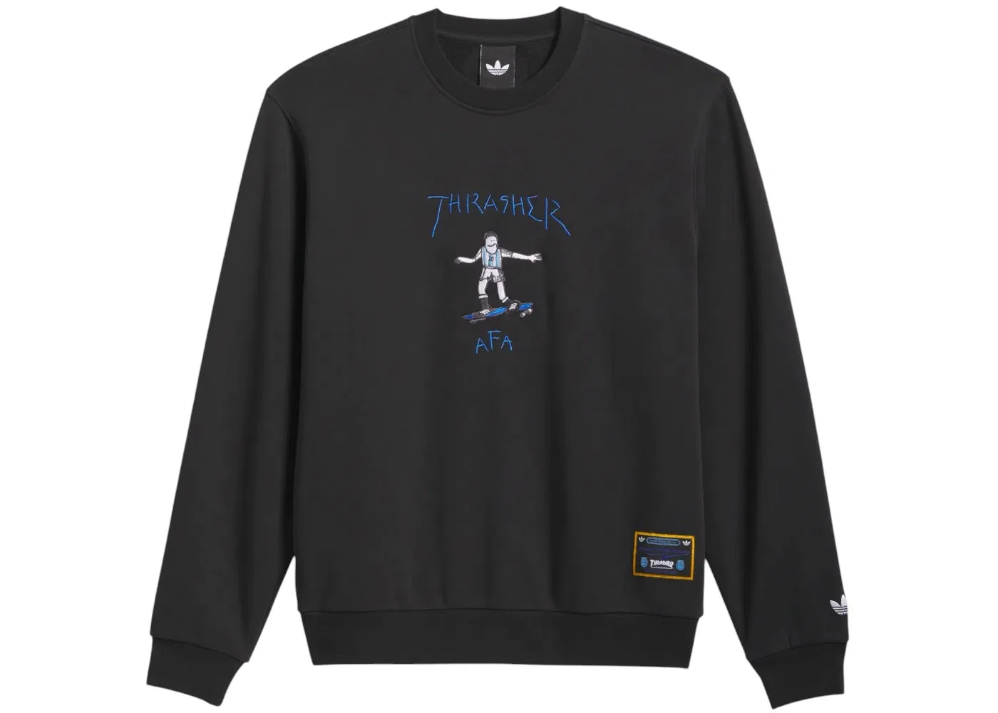 Мужской свитшот с принтом Adidas x Thrasher Argentina Crewneck Sweatshirt, Black