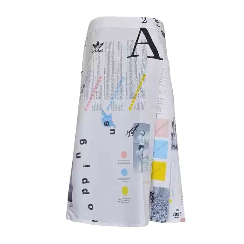 Женская длинная юбка с принтом Adidas Originals, White All Over Print