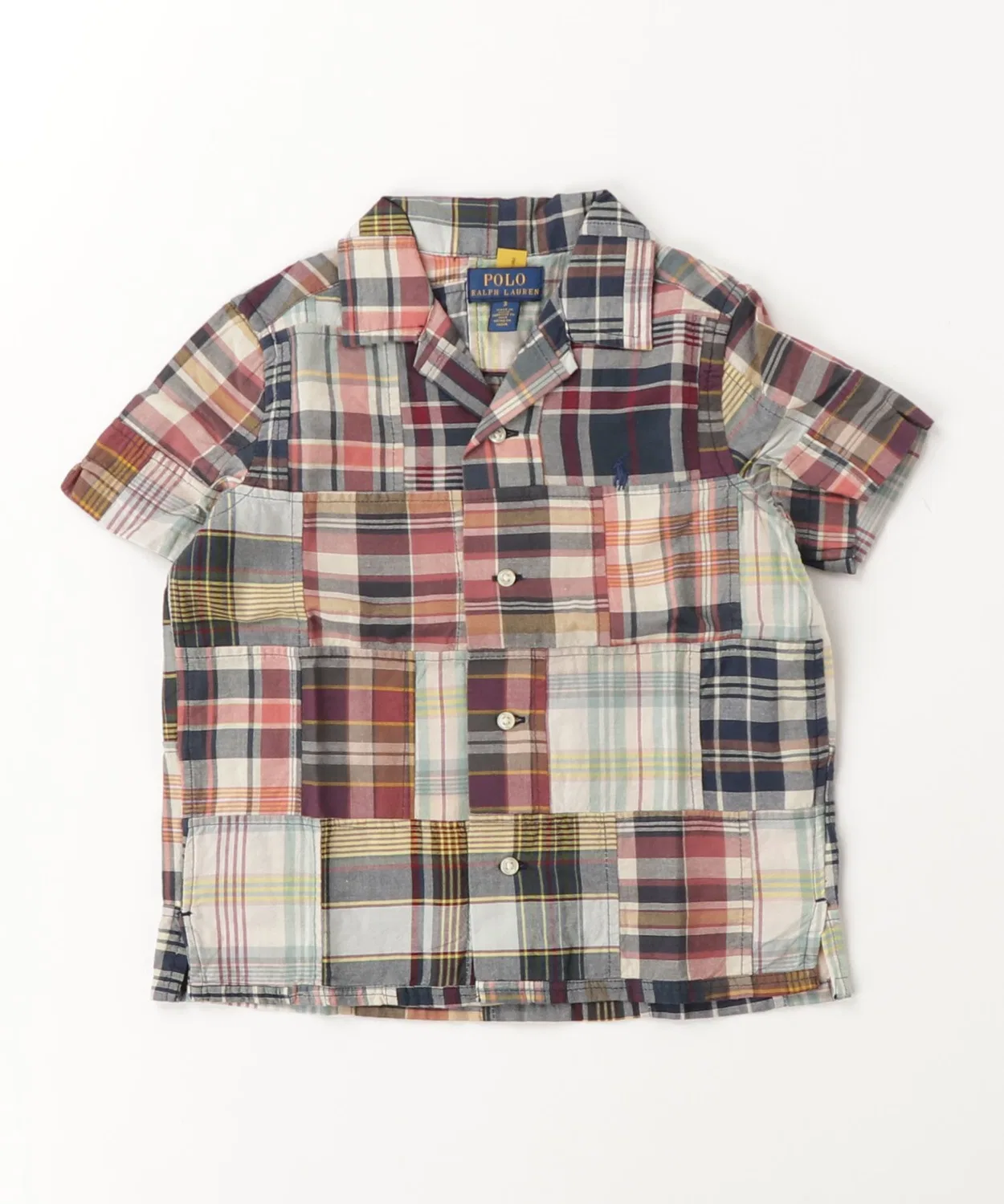 Детская рубашка с пэчворком Madras Camp Polo Ralph Lauren Childrenswear, Multi — фото 3