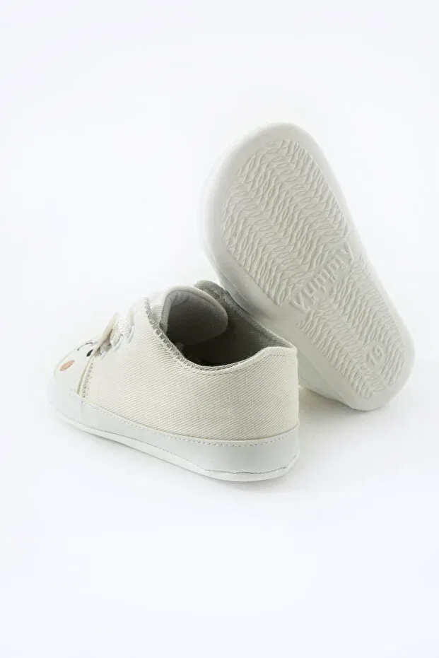 Детские ботинки для новорожденных с вышивкой кролика First Step Lace-Up Yummy Kids, Brown — фото 4