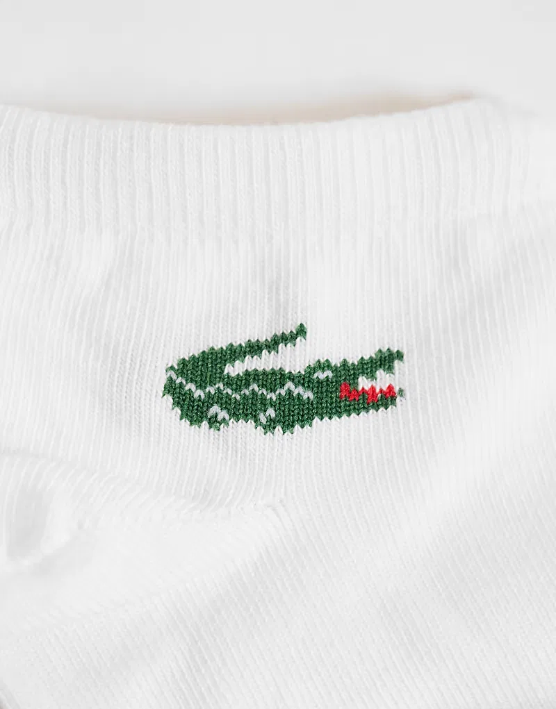 Носки низкие с логотипом крокодила 3 шт Lacoste, белый — фото 3