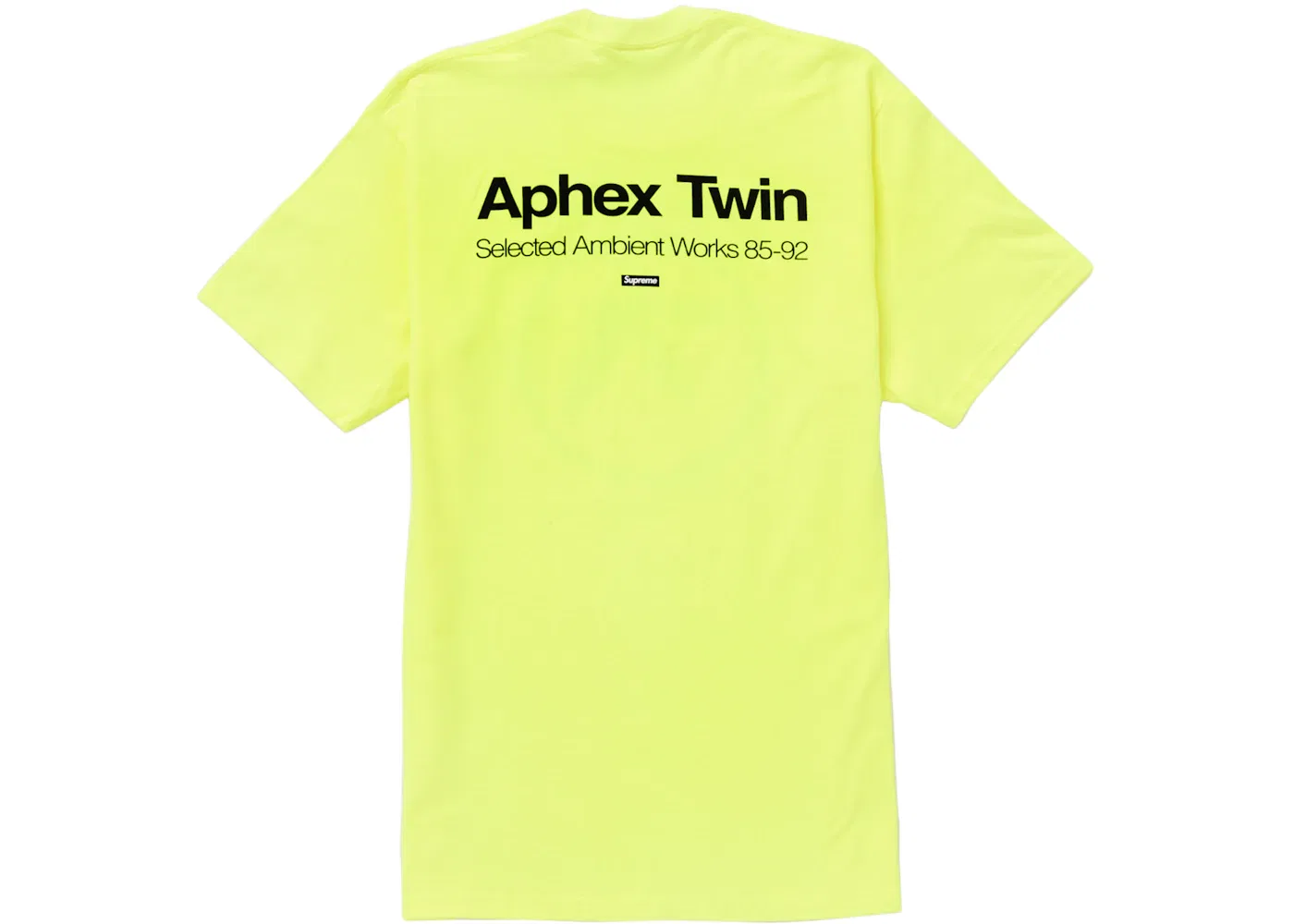 Мужская футболка с принтом Supreme Aphex Twin Ambient Works Tee, Fluorescent Yellow — фото 2