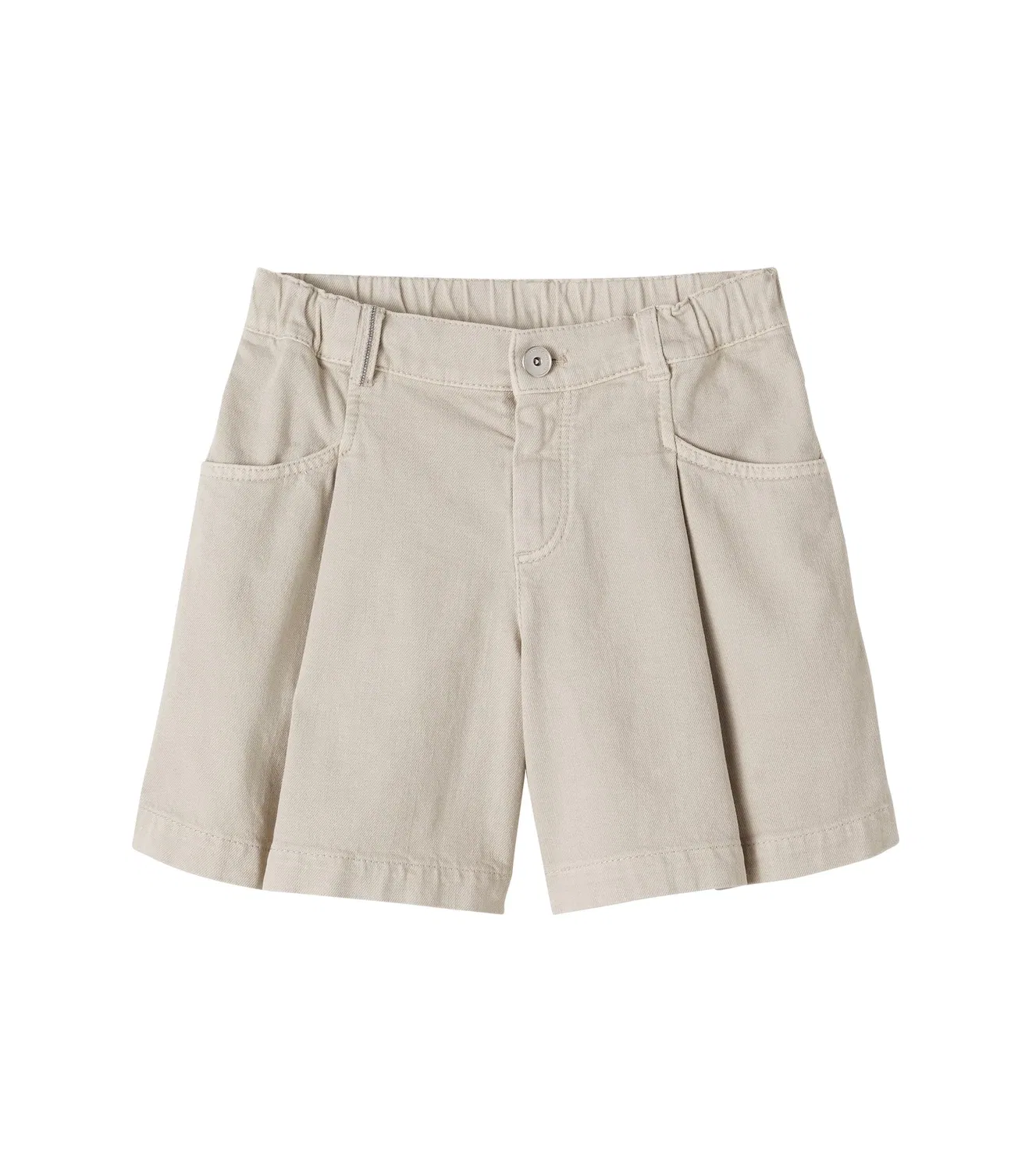 Шорты джинсовые с мононитью Brunello Cucinelli Kids, бежевый