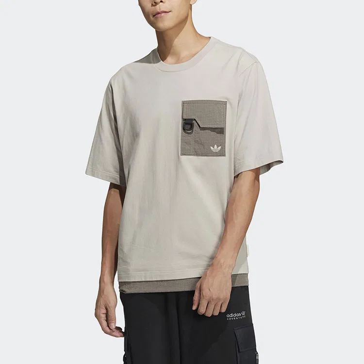 Мужская футболка с принтом Preppy Silver Gray Adidas Originals, Preppy Silver Gray — фото 2