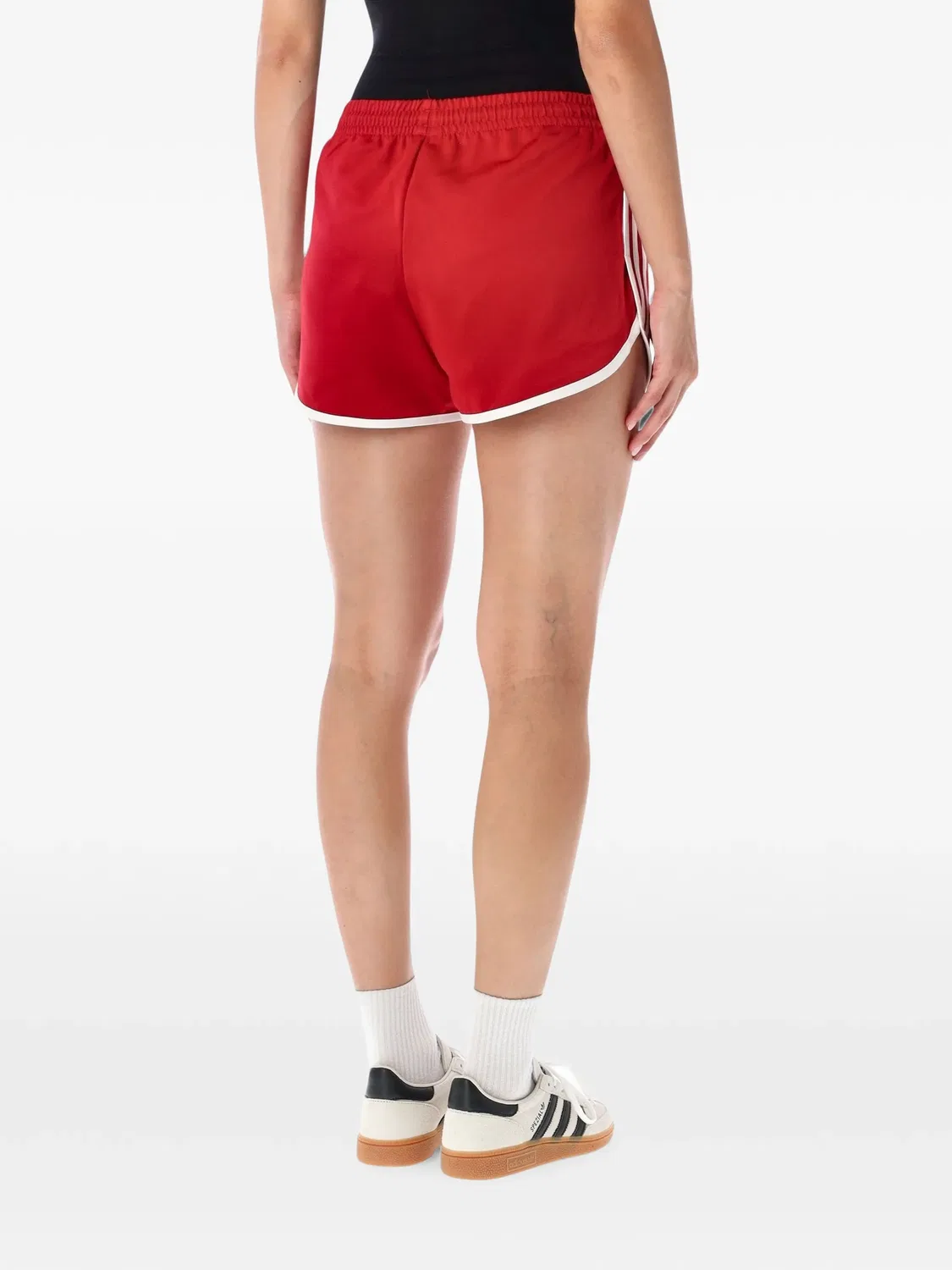 Шорты красные с полосками Adidas, красный — фото 3