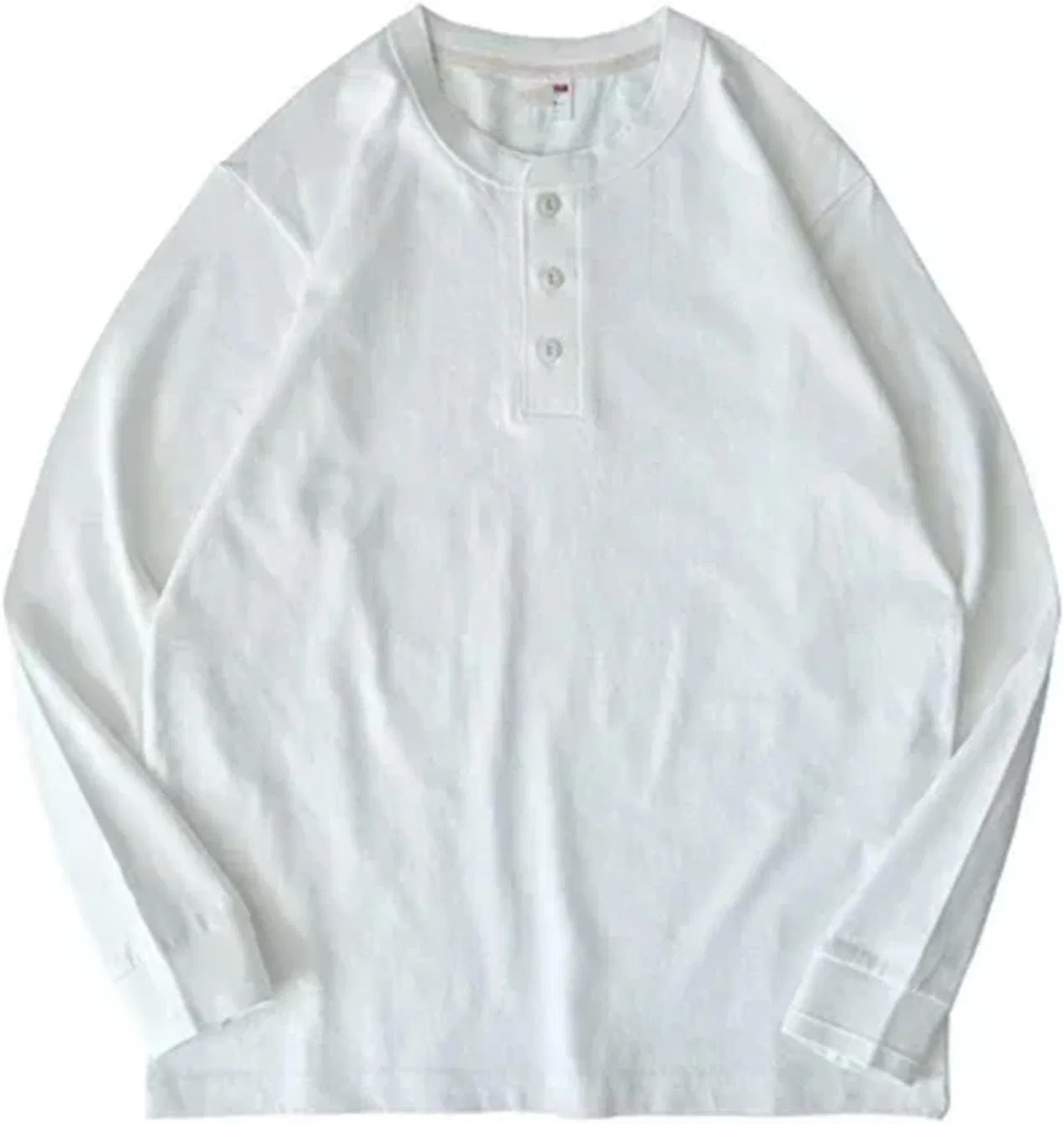 Мужская футболка с длинным рукавом оверсайз хлопок, White — фото 4