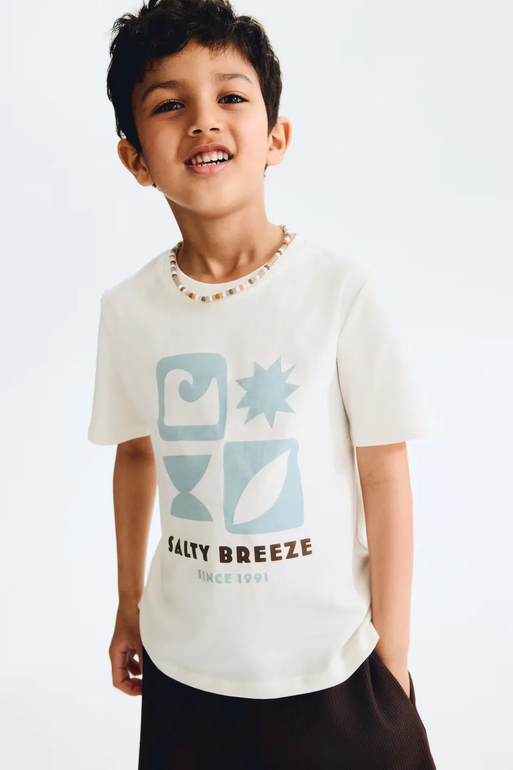 Футболка с принтом H&M, Cremefarben/Salty Breeze