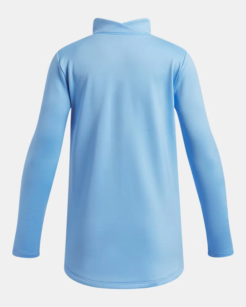 Лонгслив утепленный с половинной молнией UA Cold Weather ½ Zip UnderArmour, Horizon Blue/White — фото 2