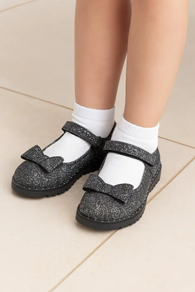 Детские балетки для девочек классические Jojo Kids, Black Gray