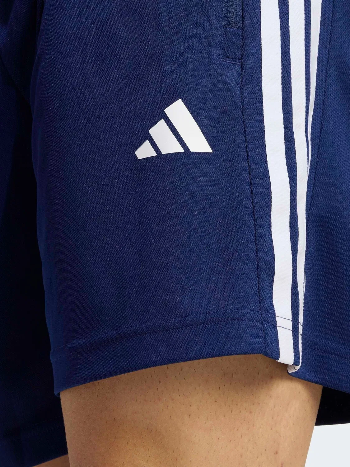 Шорты тренировочные Workout Essentials Base 3-Stripes Pique adidas, синий — фото 4