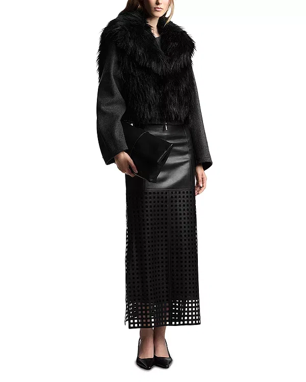 Женская куртка из искусственного меха Emporio Armani, Dark Grey Melange — фото 2