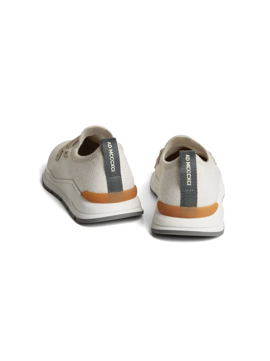 Трикотажные кроссовки Brunello Cucinelli Kids, нейтральные цвета — фото 4