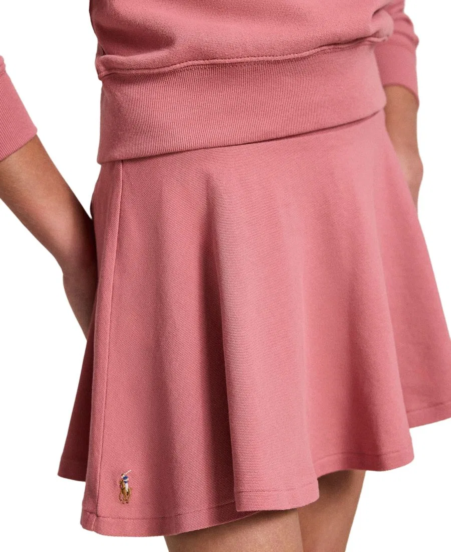 Юбка-шорты из стрейч-сетки с вышивкой Polo Ralph Lauren, Canvas Pink — фото 3