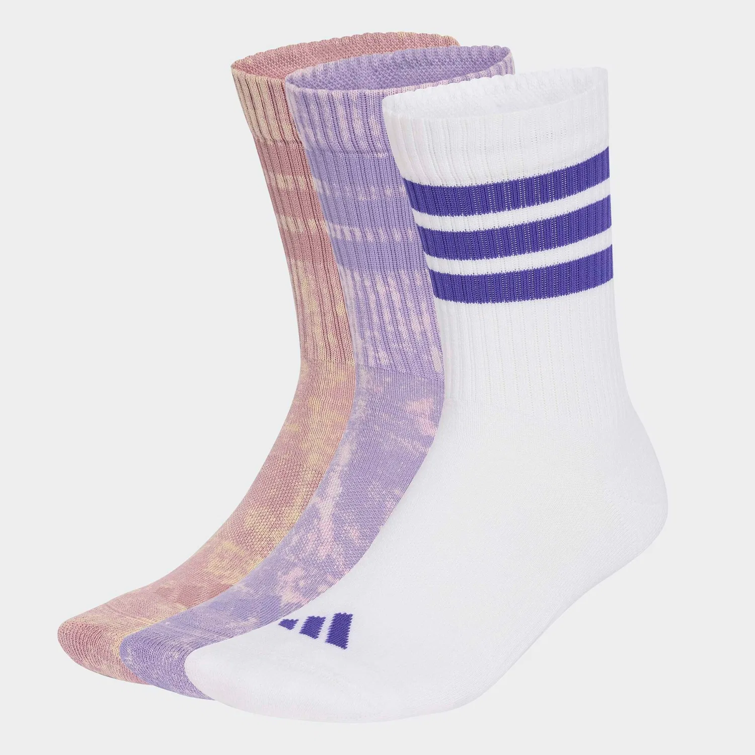 Мужские спортивные носки с тремя полосками Adidas Performance, Magic Lilac/Magic Mauve/White/Pure Purple