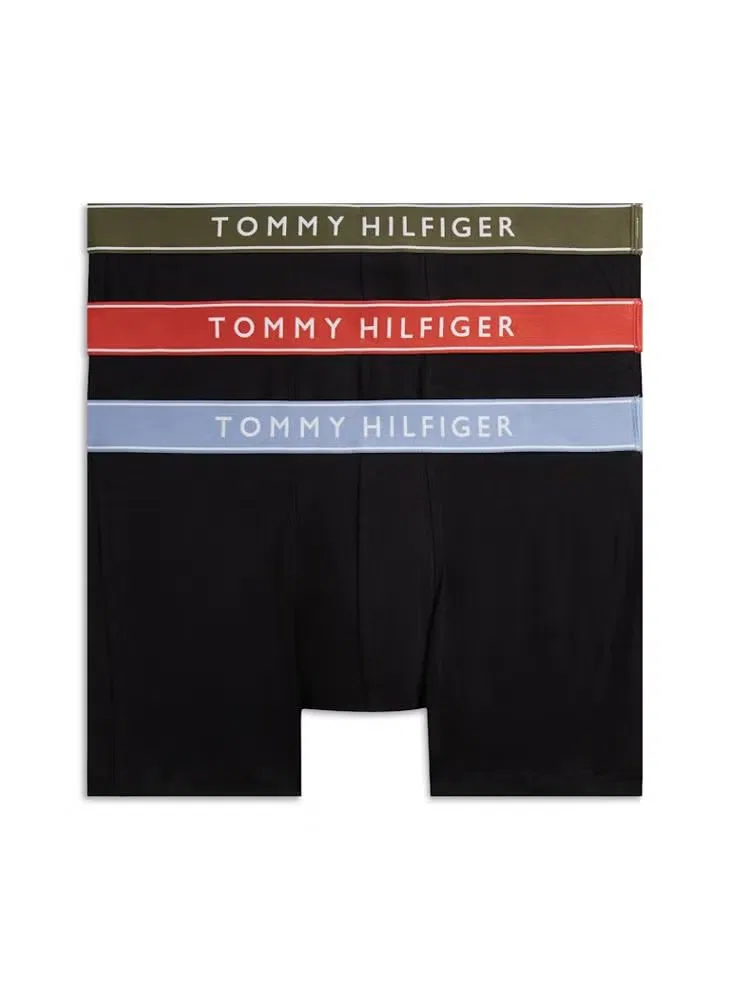 Трусы-боксеры хлопковые комплект из 3 штук Tommy Hilfiger, морской волны