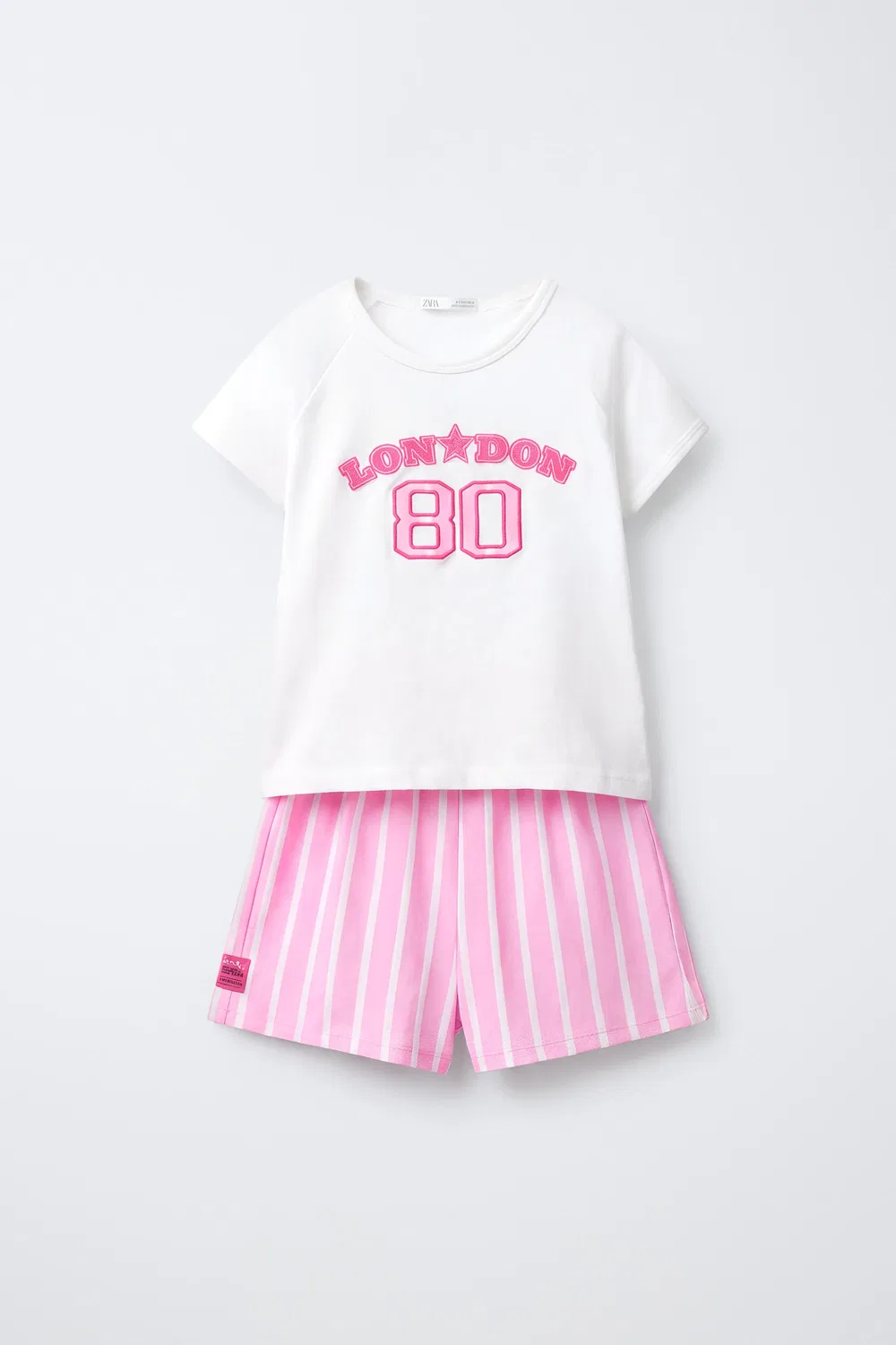 Пижама в полоску, 6-14 лет ZARA, Pink