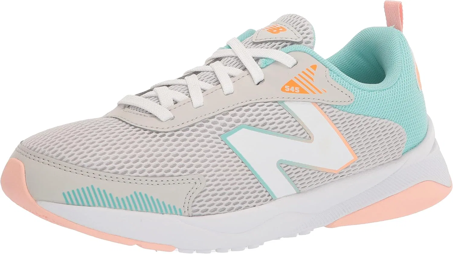 Детские кроссовки для девочек с шнуровкой 545 V1 New Balance, Summer Fog/Surf/Peach Glaze
