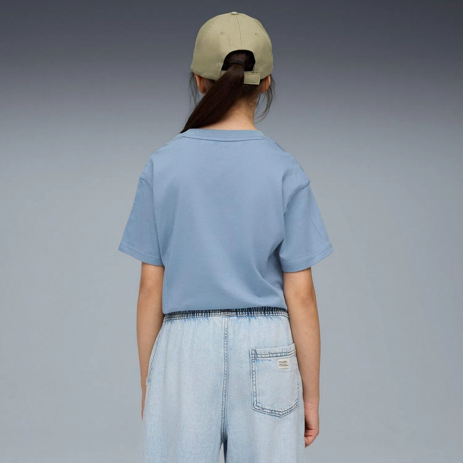 Детская футболка Puma Ess Boxy Tee G, Cool Blue, Blau Weiss Mediterranes Blau — фото 2