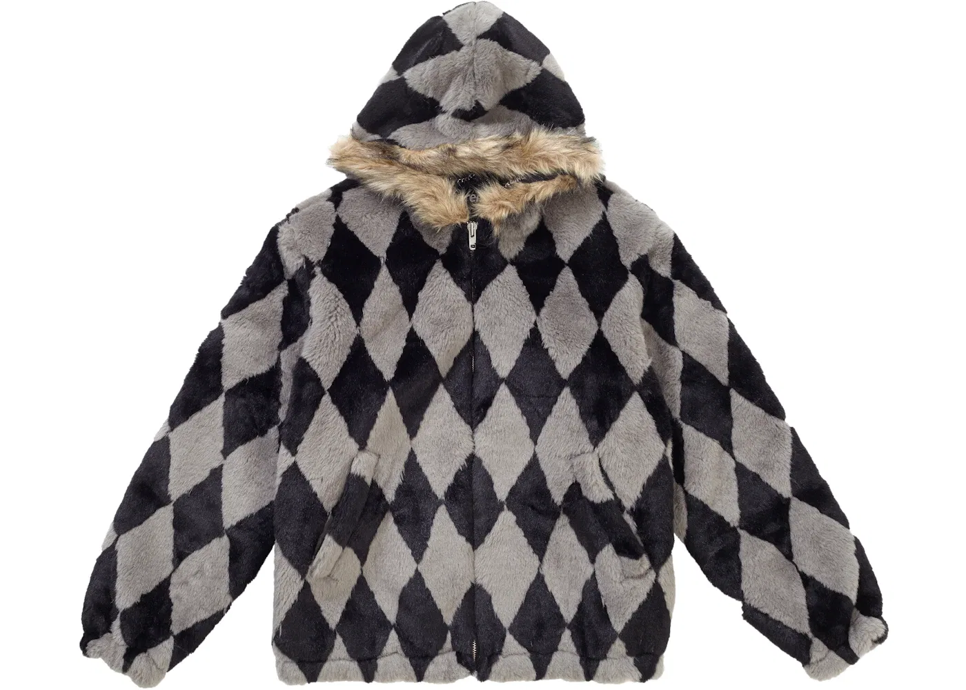 Мужская куртка из искусственного меха Diamond Faux Fur Supreme, Grey