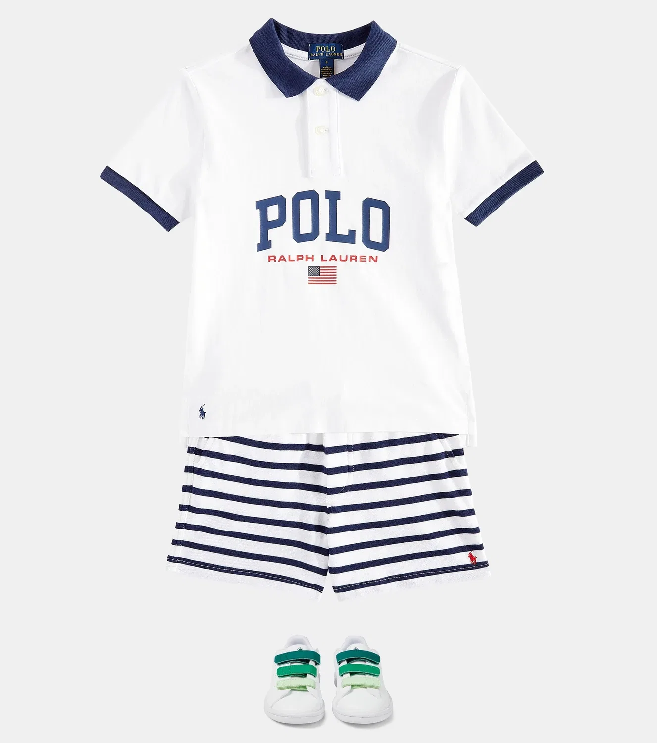 Шорты хлопковые Polo Ralph Lauren Kids, белый — фото 2