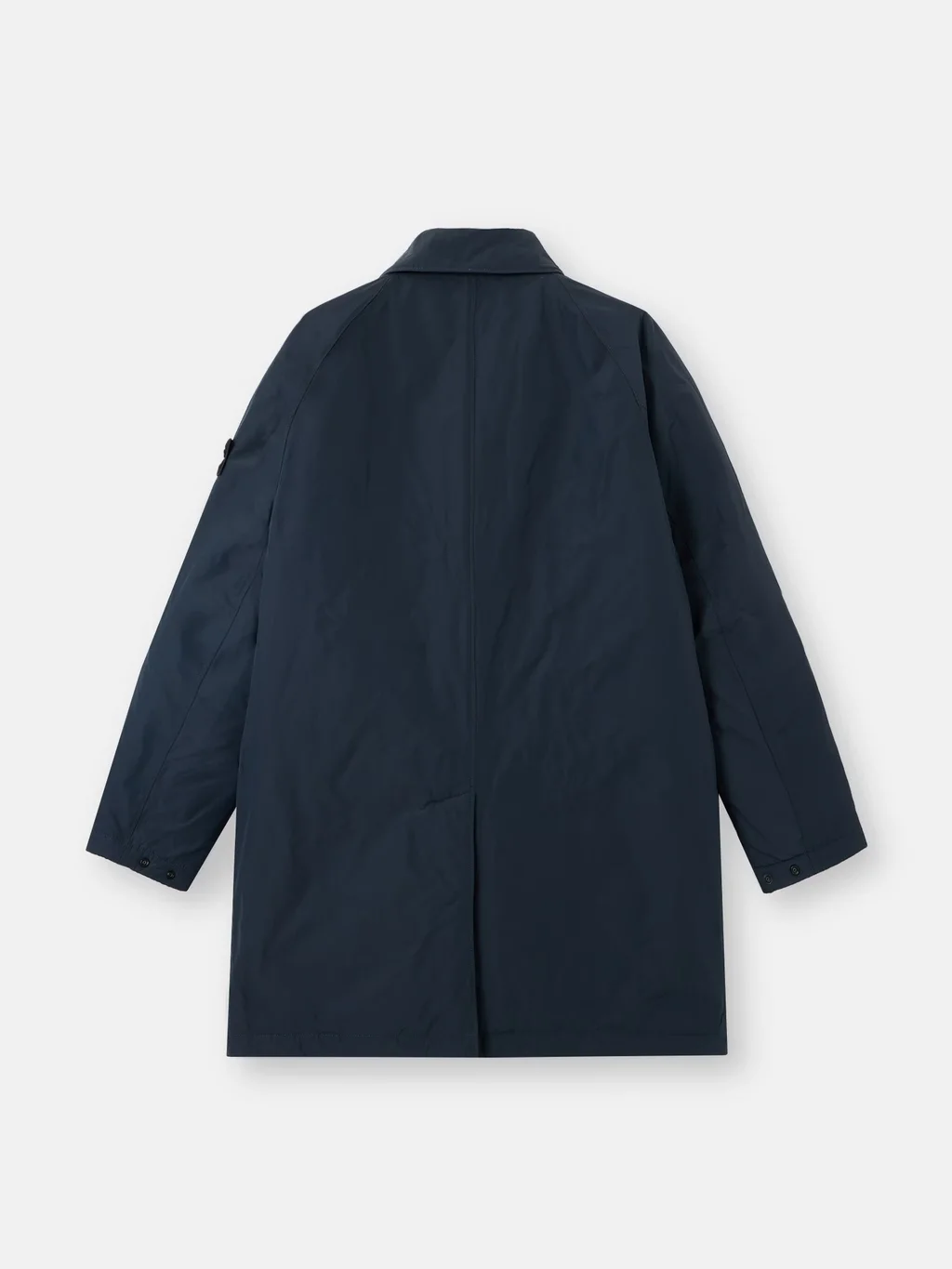 Мужское длинное пальто Stone Island Micro Twill, темно-синий — фото 3