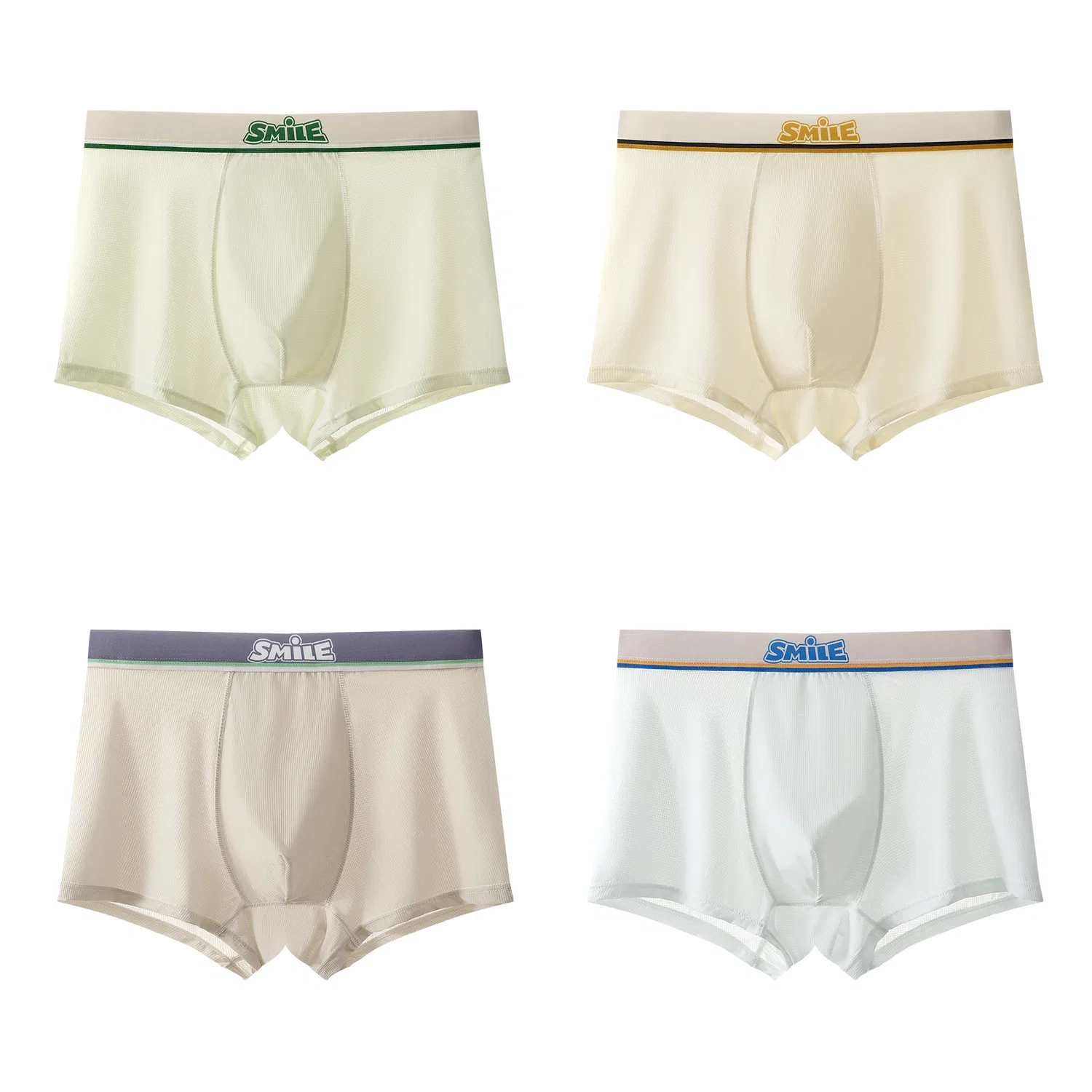Детские трусы для мальчиков с принтом 4 Pack Light Umber Light Purple White White MIIOW — фото 3