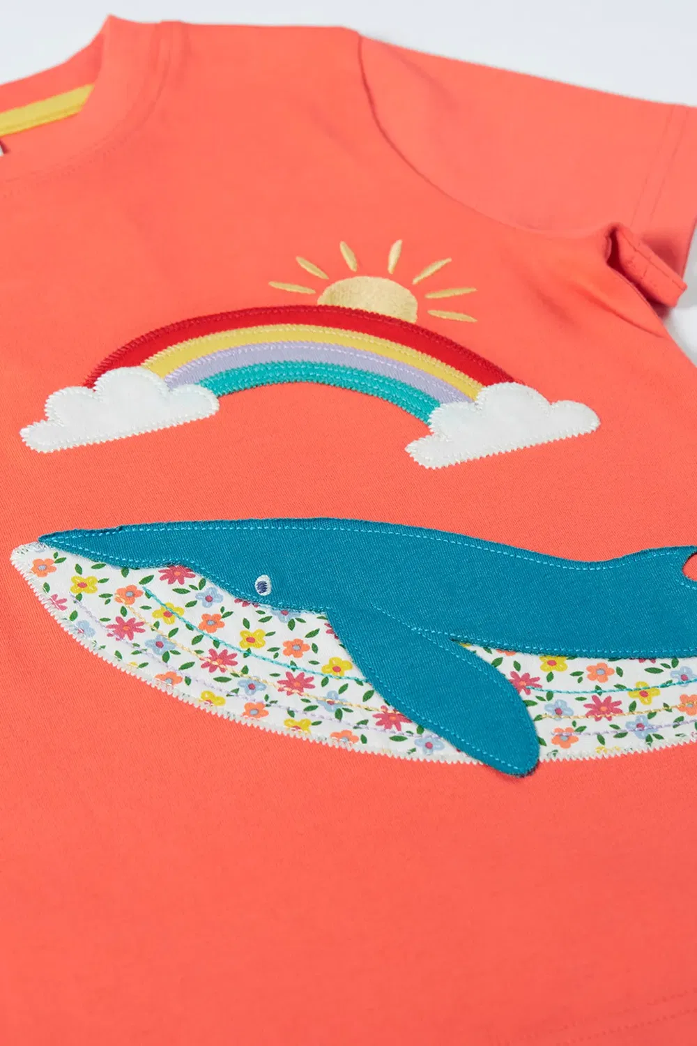 Детская футболка с аппликацией Scout Frugi, Coral — фото 3
